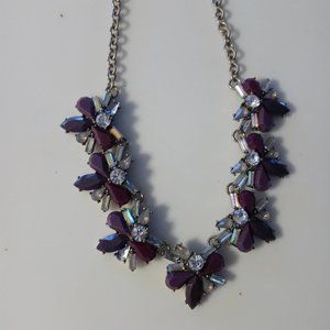 Vintage rhinestone and purple necklace